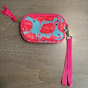 Brand new Lilly Pulitzer flamingo print wristlet pouch